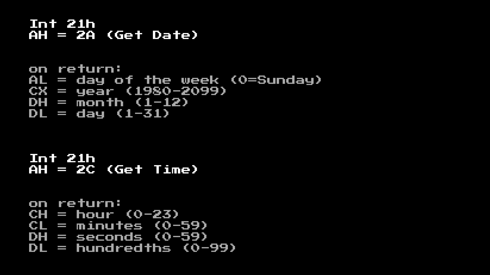 date or time syscall docs