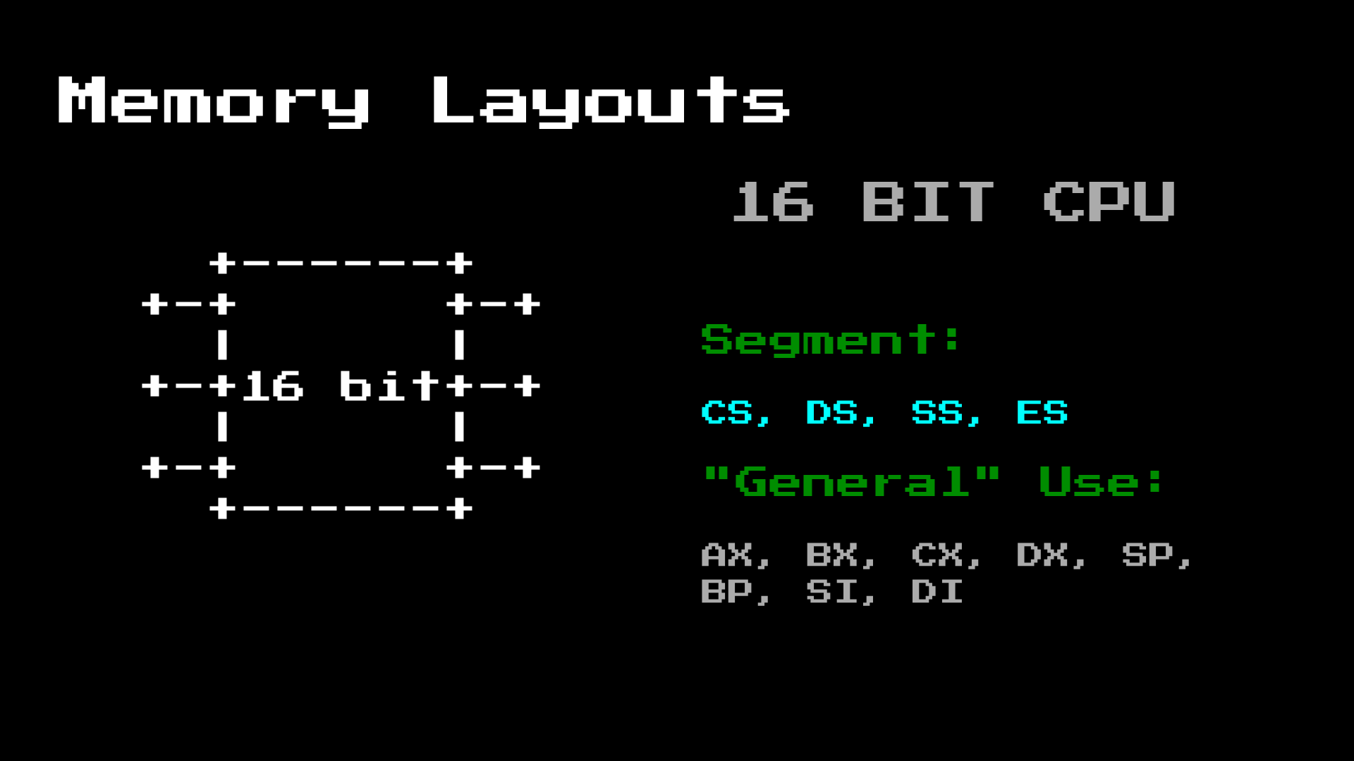 16bit cpu registers