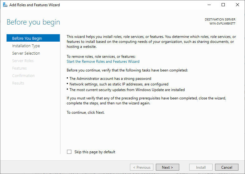 A windows install setup wizard for "Before you Begin"