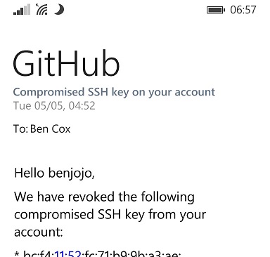 GitHubWarningEmail