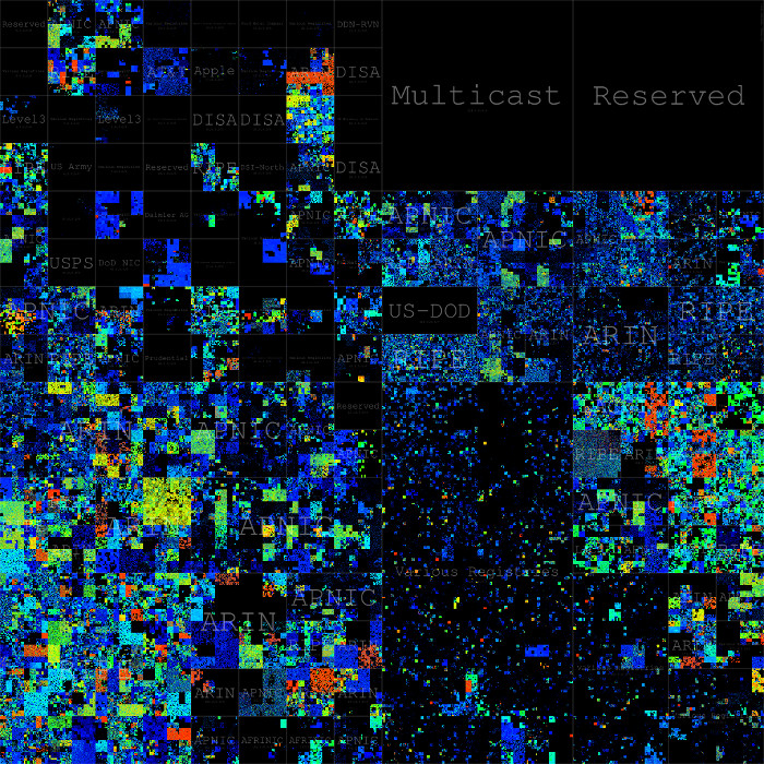 IPv4 internet map as a hilbert curve